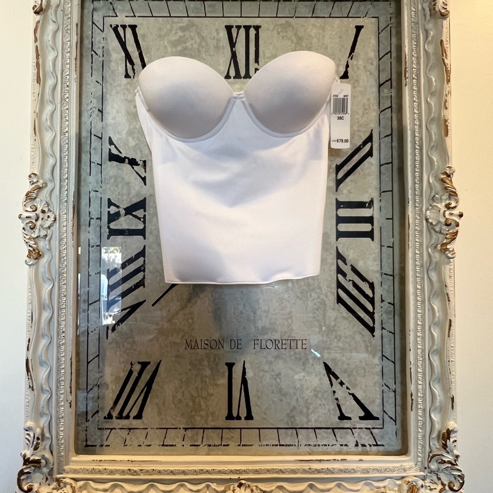 Wedding *** Hidden Underwire Longline Strapless Bra Strapless White Bustier Bra
